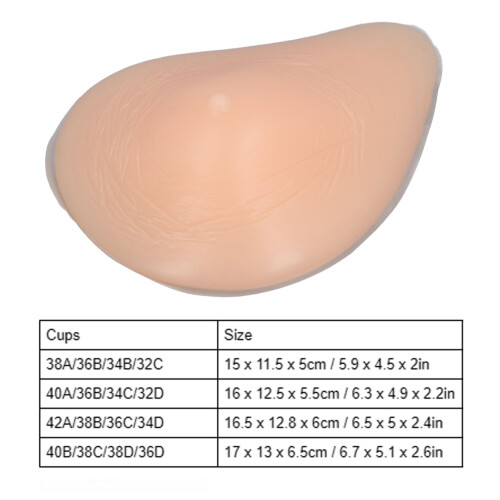 Silikon-Brustprothese links 40B/38C/38D/36D Hautfarbe Weiche Einlage 2