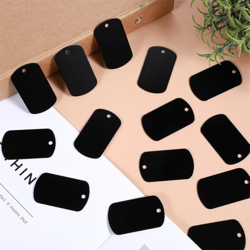 Confezione da 50 etichette in metallo nero per stampaggio 1