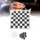 Portable PU Leather Checkers Set – Foldable Board, Black, 35cm 12
