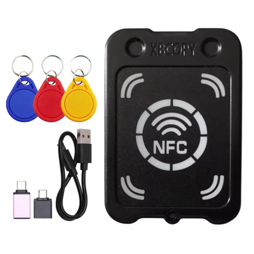 RFID Smart Chip Card Reader+3xCUID Keychain NFC Encryption Key Reader
