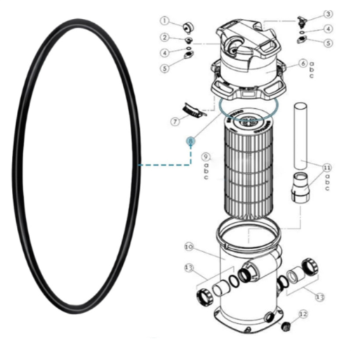 Δακτύλιος Ο-Κεφαλής Φίλτρου για SwimClear C100S/C150S/C200S 2
