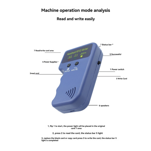 Handheld RFID Chip Reader 125Khz for EM4100 Cards 1