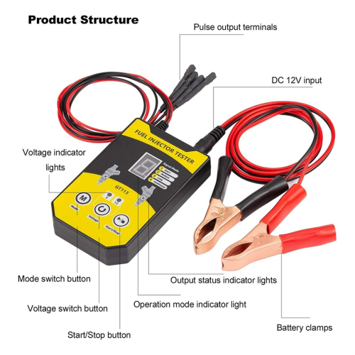 Fuel Injector Tester Cleaner Kit, 8 Pulse Modes Injector Tester 1