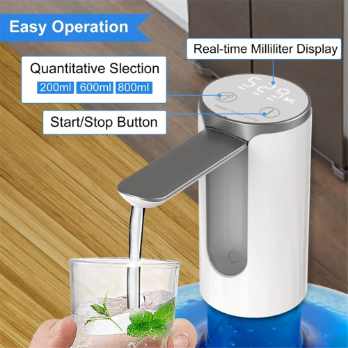 LED Display Water Bottle Pump Foldable Electric 1200mah Rechargeable 2