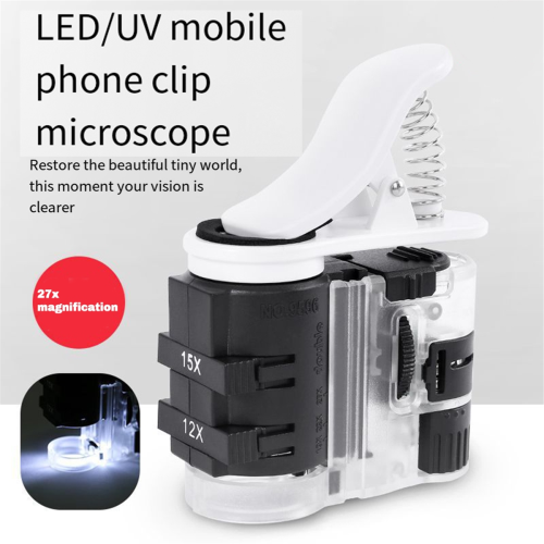 Mobile Phone Clip Microscope Banknote Detection LED UV Light 1