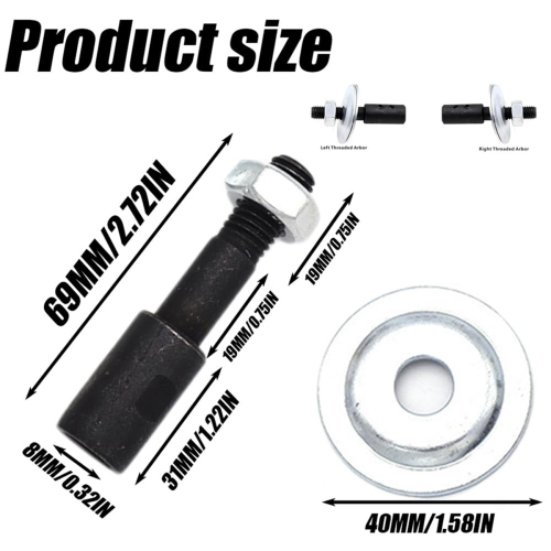 2 Pack Shaft Arbor Extender, Bench Grinder Extension Shaft 1