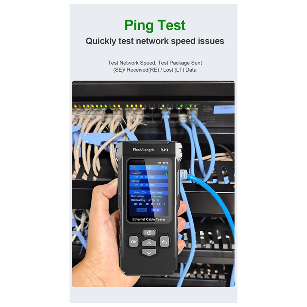 8506 Network Cable Tester Supports Test/Ip Scan/Network Port Speed 4711189200889