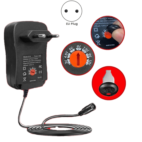 7.5V 9V 12V 2A/2.5A Adapter Adjustable Power Adapters EU Plug 2