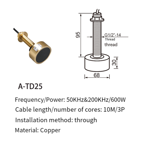 Αισθητήρας TD-25 Αισθητήρας Probe Transducer 600W 3Pin Three-Core Aviation Plug 1