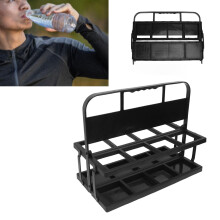 Luftgefüllte Wasserflaschenhalterung mit 8 Löchern, sportlicher faltbarer Korbhalter für Athleten, Schwarz