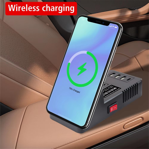 12/24V Auto USB Snellader Omvormer Wit 2
