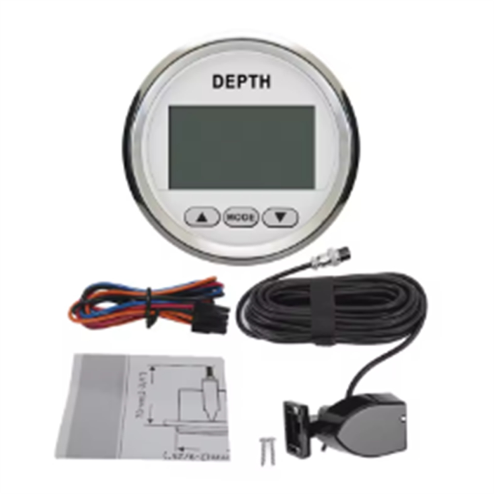 Marine 52Mm Digital Depth Gauge Indicator With Transducer,12V Ws 4711189276716