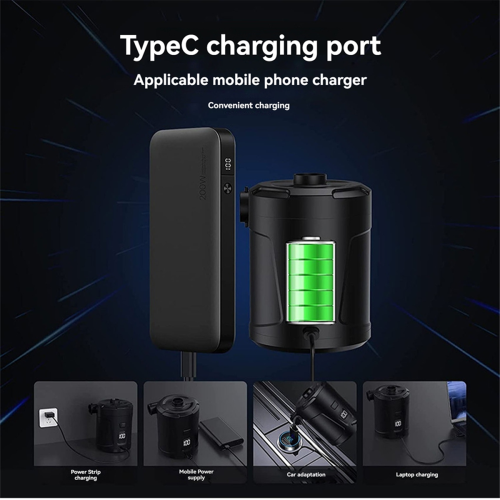 USB Charging Electric Air Pump Inflator Deflator Pump 3 Nozzles 2