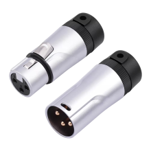 Male/Female Compact XLR Microphone Solder Adapter