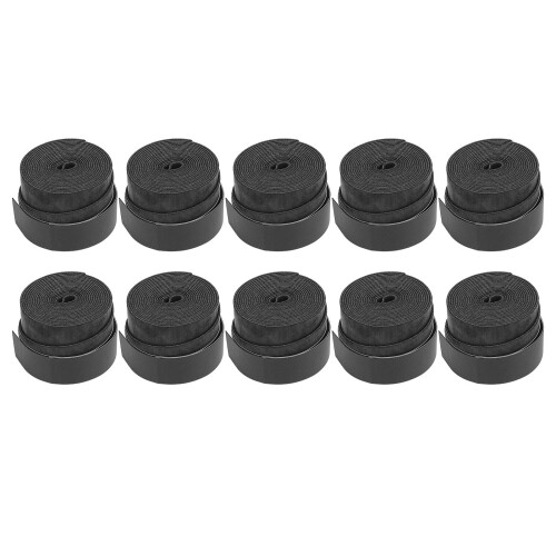 10 pezzi di overgrip in PU nero per racchetta da tennis 1