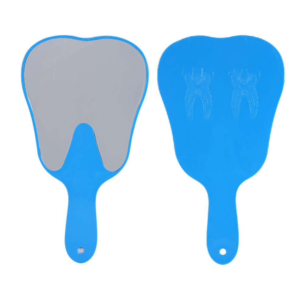 Blue Fashionable Hand Mirror Compact Plastic Handle 15Cm Diameter