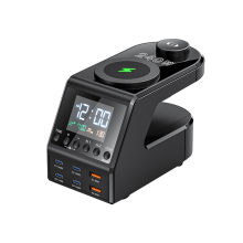 240W GaN Charger Station with Alarm Clock Time Display 4x140W (EU)