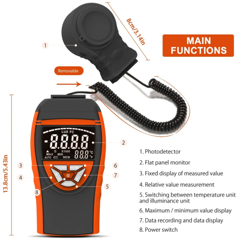 Misuratori di luce digitali BT-8801C per piante 1