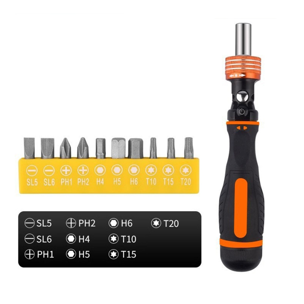 Magnetic Ratchet Screwdriver Set - Slotted, Square, Hex Bits 4711189281284