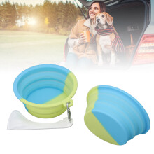 Ciotola pieghevole in silicone per animali domestici da 380 ml - 2 pezzi, portatile