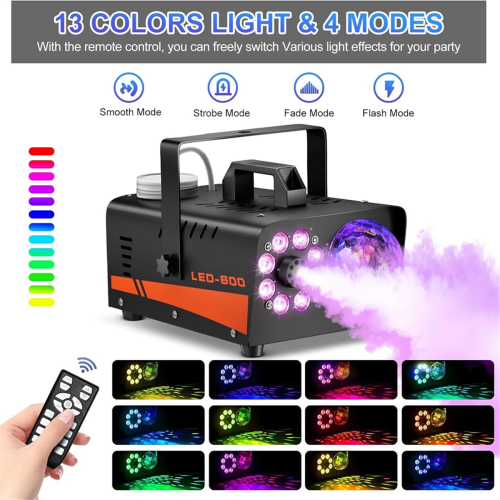 Smoke Machine Fog Machine with Disco Ball Lights UK Plug 2