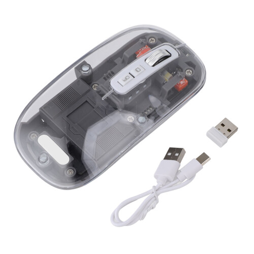 Transparente Ratón gris USB compacto tri-modo de 400mAh 2