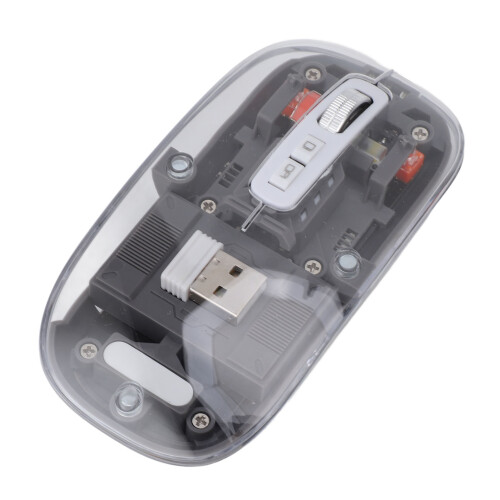 Transparente Ratón gris USB compacto tri-modo de 400mAh