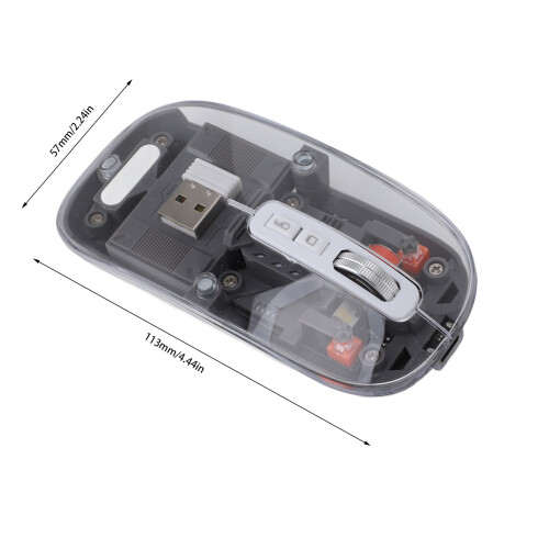 Transparente Ratón gris USB compacto tri-modo de 400mAh 1