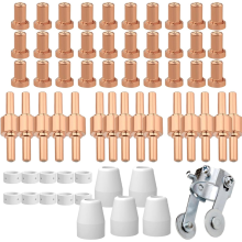 61Pcs PT31 Plasma Cutting Consumables with PT-31 Roller Guide