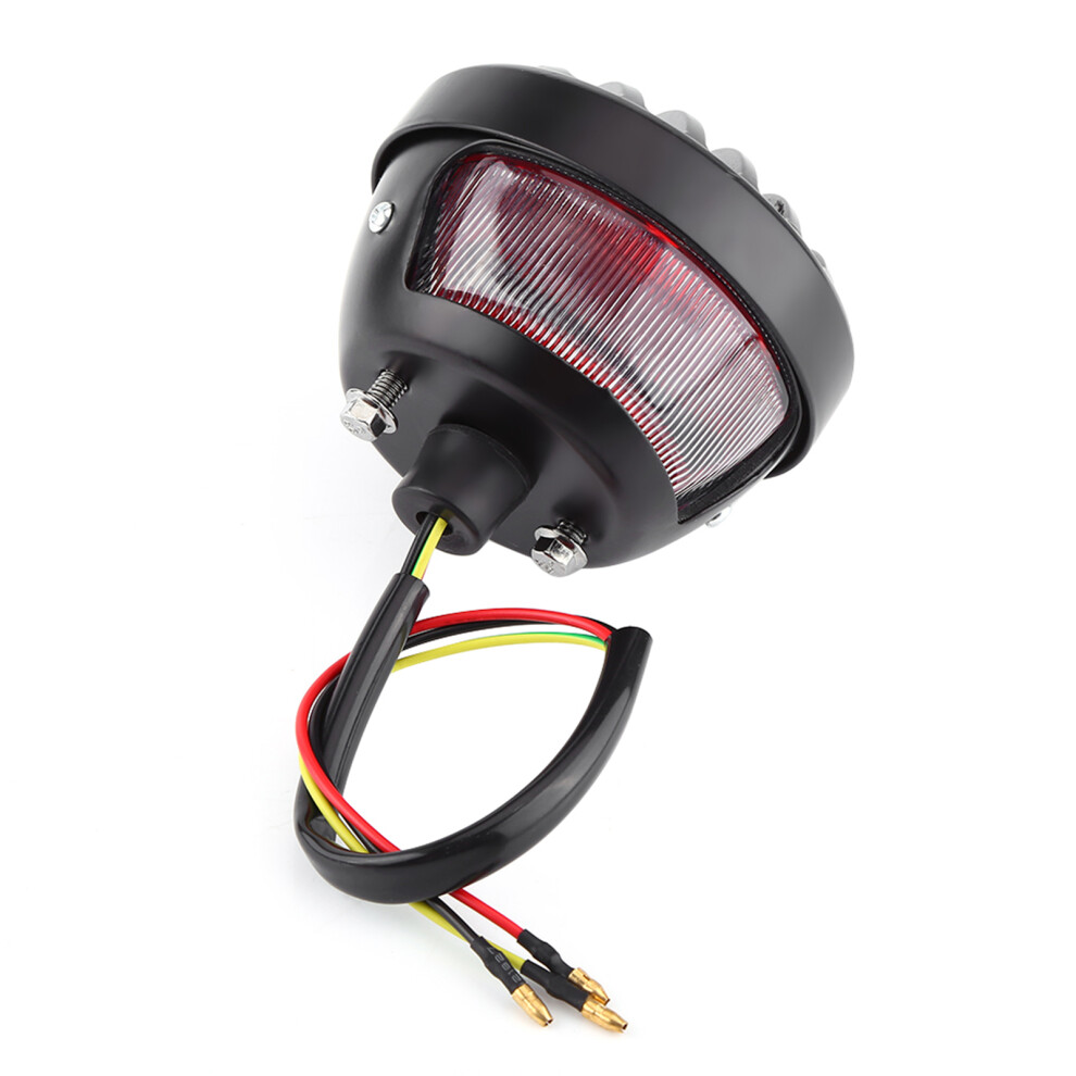 Round Motorcycle Tail Brake For Bobber Chopper Atv Scooter Black/Light 3441334469885