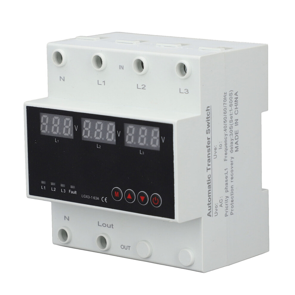 3-Phase Din Rail Automatic Transfer Switch, 63A, Led Display 6911334472507