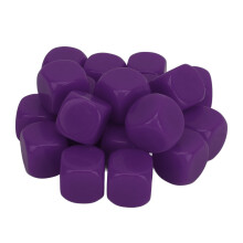 20pcs 16mm Purple Plastic Dice with Rounded Edges for Classroom Gaming & Party
