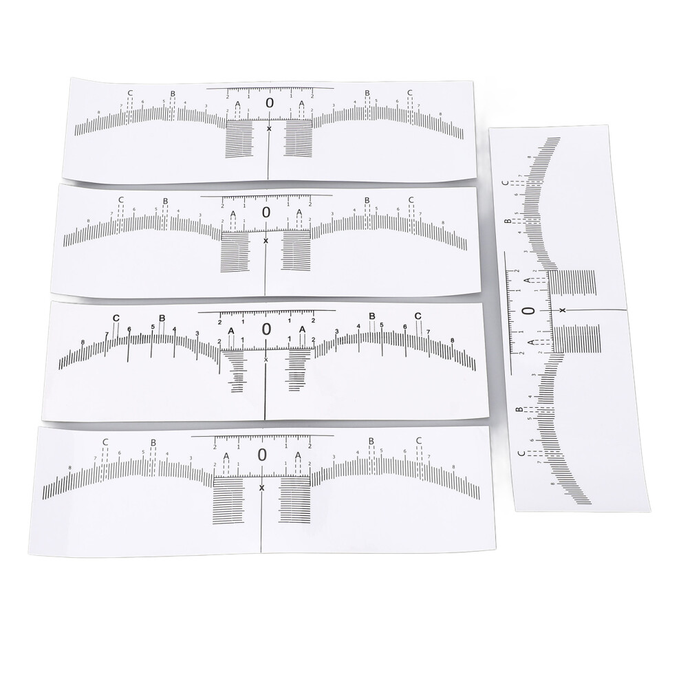 100 Pack Disposable PVC Eyebrow Ruler Stencils for Perfect Arc 19x5.5cm