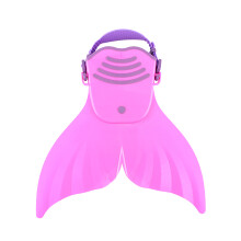 Kids Teen Mermaid Monofin Flippers Swimmable Tail Adjustable Pink Purple