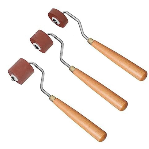 Brayer Roller Paint Brush Ink Applicator Tool for Printmaking (3Pcs) 1