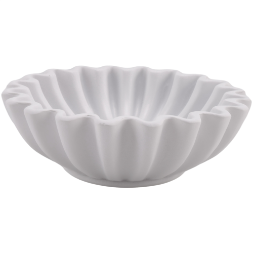 Fluted Ruffle Decorative Bowl -Decor for Living Room Styling, Small-A 1