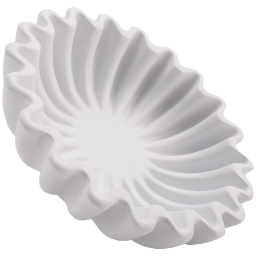 Fluted Ruffle Decorative Bowl -Decor for Living Room Styling, Small-A