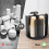 Rotatable Cup and Lid Organizer with 4 Compartments Black 6