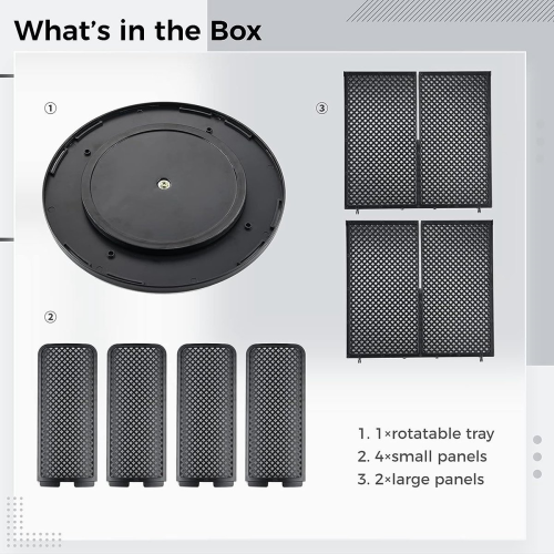 Rotatable Cup and Lid Organizer with 4 Compartments Black 2