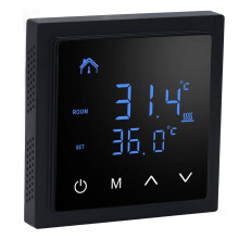 Termostato de suelo 16A, 86x90x13mm, negro, pared