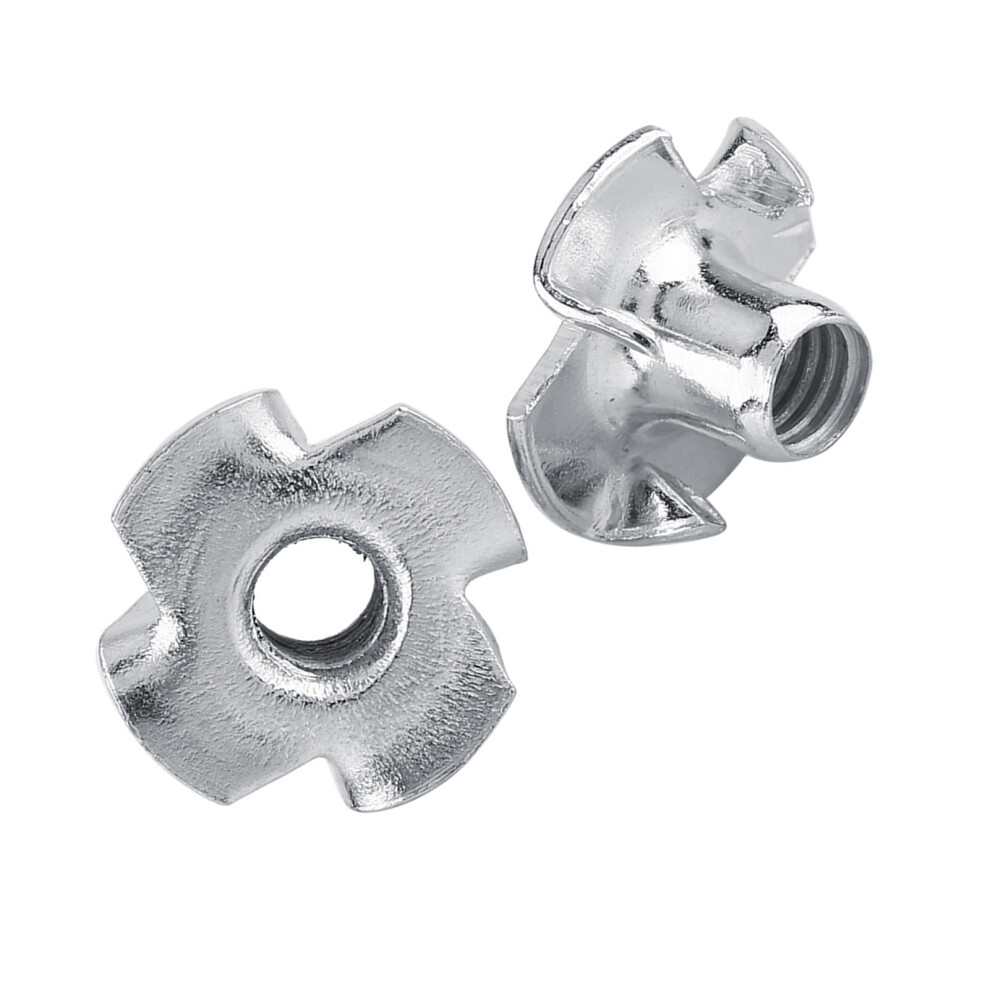 Four-Pronged T Nuts M3 X 50Pcs Rust-Resistant Zinc Coating For Furniture 4911334491258