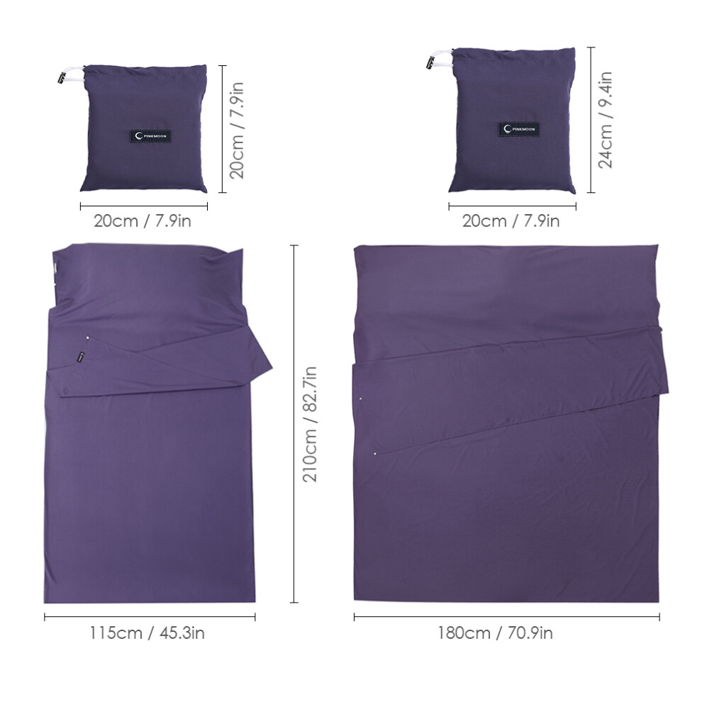Portable Sleeping Bag Liner & Sack for Outdoor Camping & Hotels 200x80cm Red