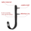 4PCS Metal Wall-mounted J Hook Tool Hook Storage Racks Black 3