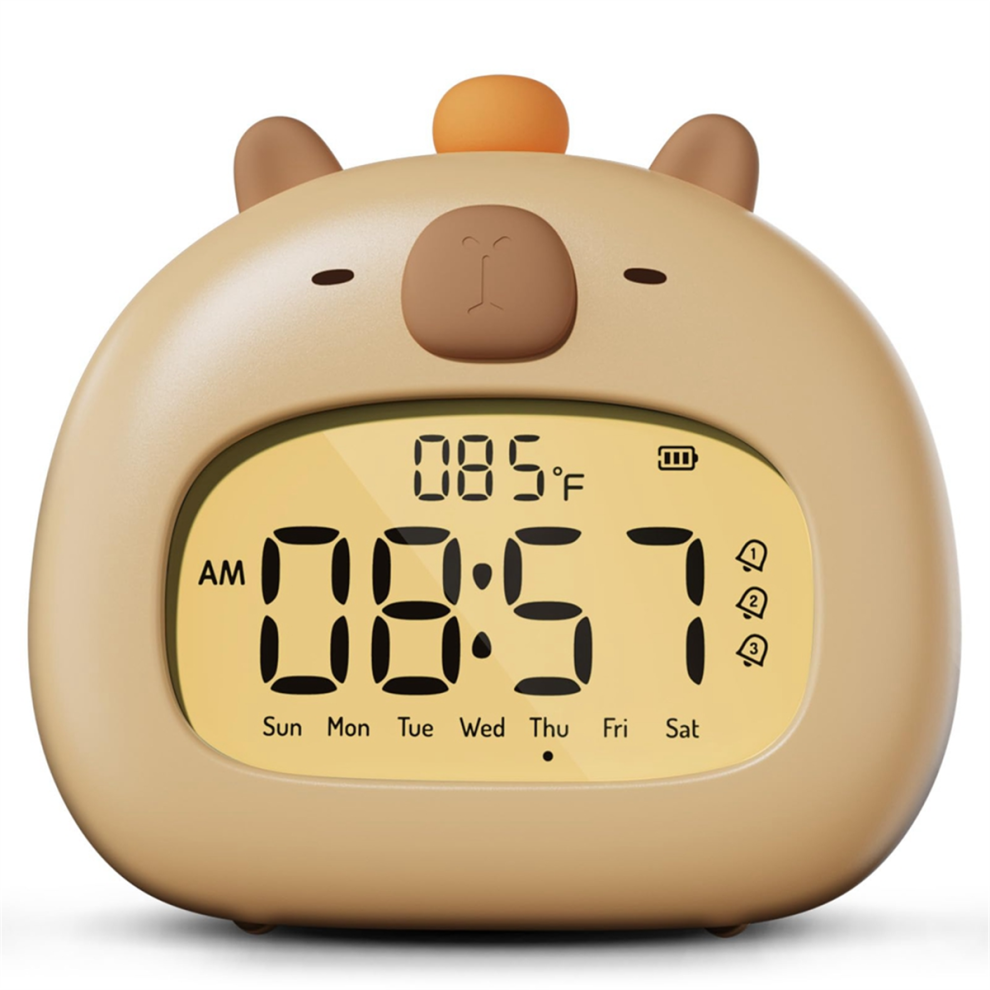 1Pcs Capybara Alarm Clock, Ready To Rise Children's Sleep Trainer,A Light