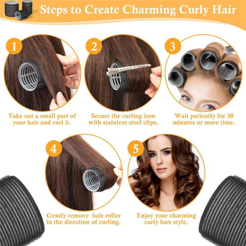 43 pezzi bigodini per capelli con clip, bigodini per capelli con 3 misure 1