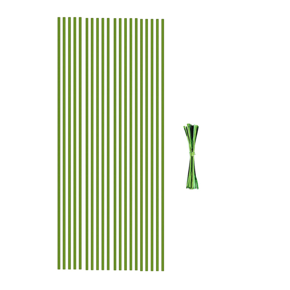 Plant Stakes, 20Pcs Garden Green Bendable Single Stem Plant Sticks-image-OPC-PJCYNRZ-NEW