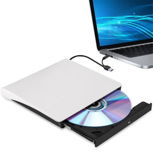Graveur externe CD/DVD +/-RW, portable, blanc 1