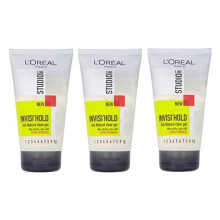 3 x L'Oreal Studio Line Invisi'Hold 24H Natural Clear Gel Extra Strength 150ml