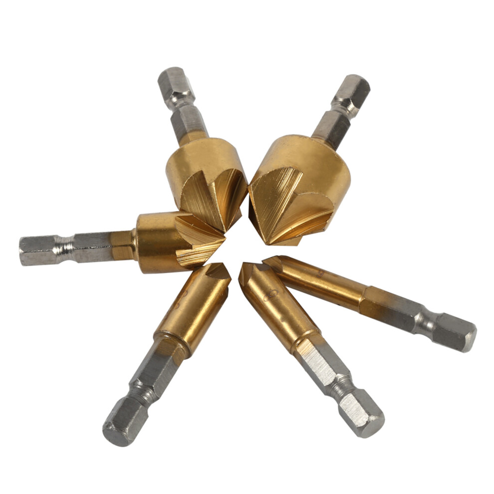 Hex Shank 90 Chamfering Countersink Bits Set 6-19Mm Hss For Wood 5051334500006