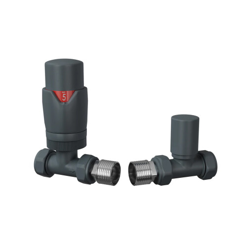 NES Home Nes Home Anthracite Straight Thermostatic Radiator Valves 1